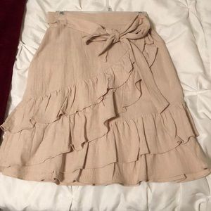 Linen Khaki Skirt